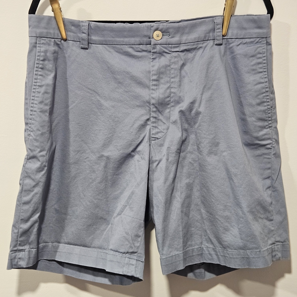 Southern Tide Sky Blue Flat Front Cotton Blend Shorts Mens Size 32